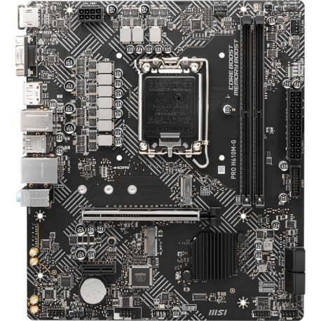 MSI PRO H610M-G - Motherboard - micro ATX - LGA1700 Socket - H610 Chipset - USB 3.2 Gen 1 - Gigabit LAN - onboard graphics (CPU required) - HD Audio (8-channel) - 8