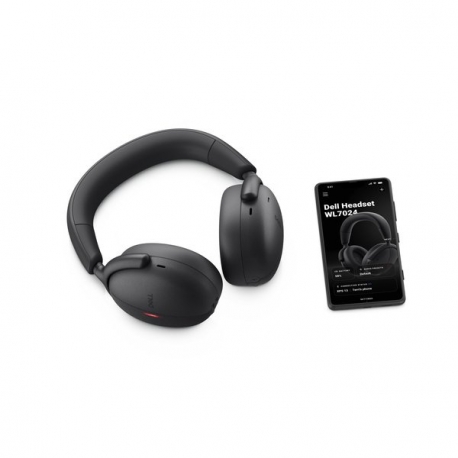 Dell Premier Wireless ANC Headset WL7024 - Headset - full size - Bluetooth - wireless, wired - active noise cancelling - 3.5 mm jack, USB-A via Bluetooth adapter, USB-C via Bluetooth adapter - Certified for Microsoft Teams, Zoom Certified - 6