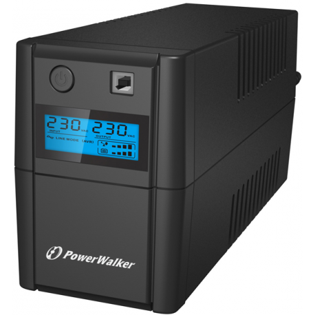 PowerWalker VI 650SE LCD - UPS - AC 230 V - 360 Watt - 650 VA - 7 Ah - USB - output connectors: 2 - black - 3