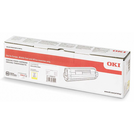 OKI - Yellow - original - toner cartridge - for C824dn, 824n, 834dnw, 834nw - 3