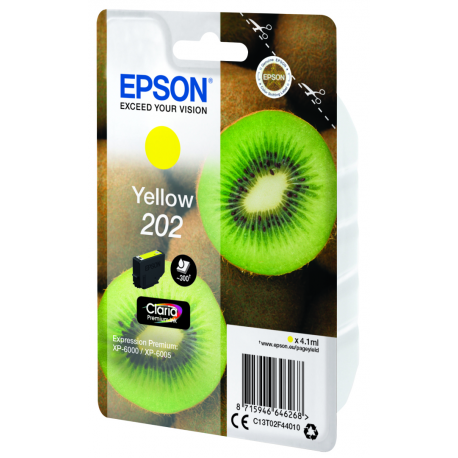 Epson 202 - 4.1 ml - yellow - original - ink cartridge - for Expression Premium XP-6000, XP-6005, XP-6100, XP-6105 - 6