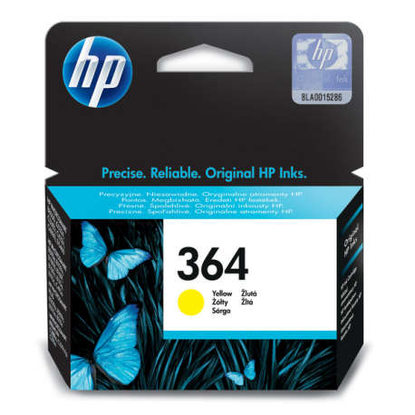 HP 364 - Yellow - original - ink cartridge - for Deskjet 35XX; Photosmart 55XX, 55XX B111, 65XX, 65XX B211, 7510 C311, B110, Wireless B110 - 82