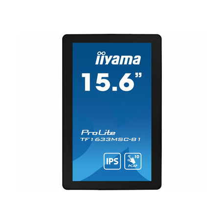 iiyama ProLite TF1633MSC-B1 - LED monitor - 15.6" - open frame - touchscreen - 1920 x 1080 Full HD (1080p) @ 60 Hz - IPS - 450 cd / m² - 1000:1 - 5 ms - HDMI, DisplayPort - speakers - black, matte finish - 1