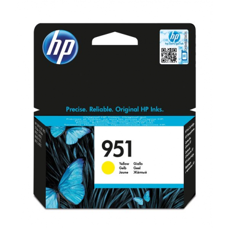 HP 951 - 8 ml - yellow - original - ink cartridge - for Officejet Pro 251, 276, 8100, 8600, 8600 N911, 8610, 8615, 8616, 8620, 8625, 8630, 8640 - 0