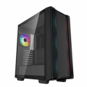 DeepCool CC560 ARGB V2 - Mid tower - ATX - windowed side panel (tempered glass) - no power supply (ATX / PS / 2) - black - USB / Audio