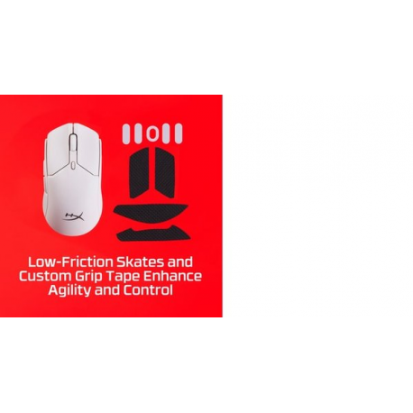 HyperX Pulsefire Haste 2 Mini - Mouse - optical - 6 buttons - wireless, wired - 2.4 GHz, Bluetooth 5.1 - white - 14