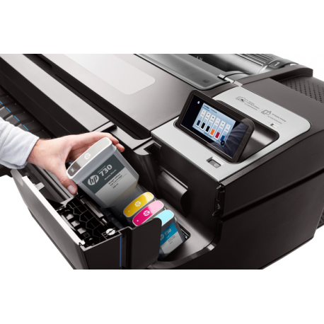 HP DesignJet T1700dr - 44" large-format printer - colour - ink-jet - 1118 x 1676 mm - 2400 x 1200 dpi - up to 0.55 min / page - Gigabit LAN, USB host - cutter - 5