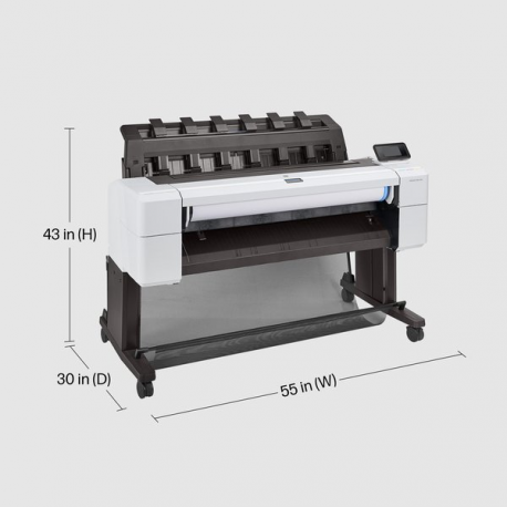 HP DesignJet T1600 - 36" large-format printer - colour - ink-jet - Roll (91.4 cm x 91.4 m), 914 x 1219 mm - 2400 x 1200 dpi - up to 3 ppm (mono) / up to 3 ppm (colour) - capacity: 1 roll - Gigabit LAN - cutter - 1