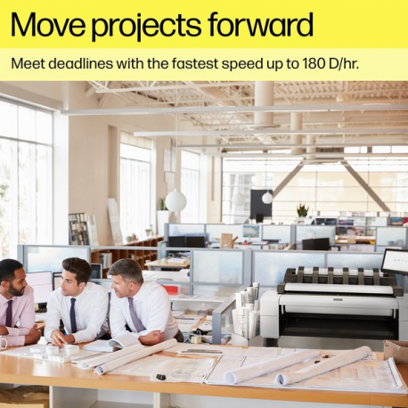 HP DesignJet T1600 - 36" large-format printer - colour - ink-jet - Roll (91.4 cm x 91.4 m), 914 x 1219 mm - 2400 x 1200 dpi - up to 3 ppm (mono) / up to 3 ppm (colour) - capacity: 1 roll - Gigabit LAN - cutter - 9