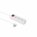 MicroConnect - Power strip - input: power - output connectors: 3 (3 x power Type F) - 1.5 m cord - white