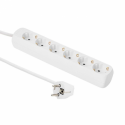 MicroConnect - Power strip - 250 V - 3500 Watt - input: power - output connectors: 6 (6 x Type F) - 1.5 m cord - white