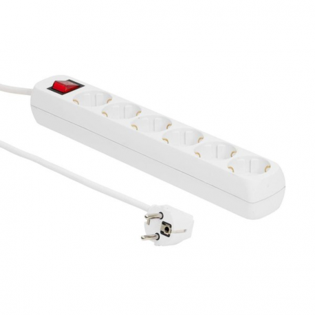 MicroConnect - Power strip - input: CEE 7/7 - output connectors: 6 - 5 m - white - 0