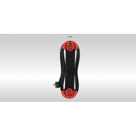 Bachmann HOOK Indoor - Power strip - output connectors: 5 (5 x power 2-pole) - 5 m cord - red - 1