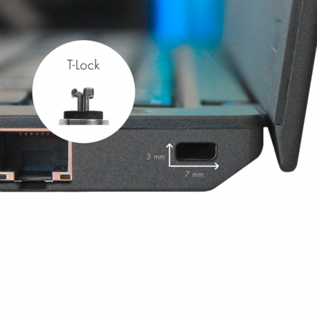 DICOTA Security T-Lock Ultra Slim V2 - Security cable lock - black, silver - 2 m - 2