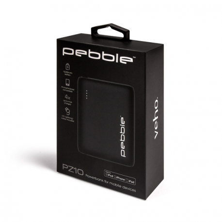 Veho Pebble PZ10 - Power bank - 10000 mAh - 37 Wh - 3 A (USB-C) - on cable: USB-C - 4