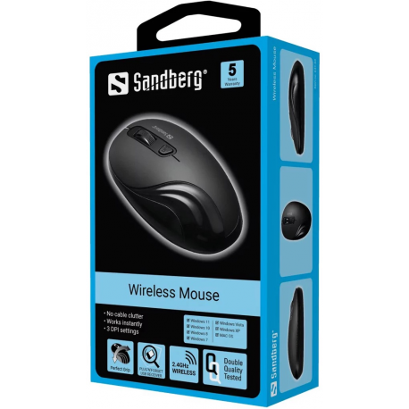 Sandberg - Mouse - optical - 4 buttons - wireless - 2.4 GHz - USB wireless receiver - 5