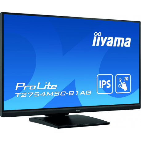iiyama ProLite T2754MSC-B1AG - LED monitor - 27" - touchscreen - 1920 x 1080 Full HD (1080p) @ 60 Hz - IPS - 300 cd/m² - 1000:1 - 4 ms - HDMI, VGA - speakers - matte black - 20