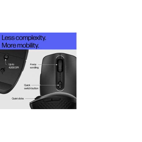 HP 695 - Mouse - Qi-Charging - 7 buttons - wireless - Bluetooth - black - 6