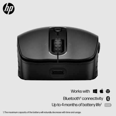 HP 695 - Mouse - Qi-Charging - 7 buttons - wireless - Bluetooth - black - 7