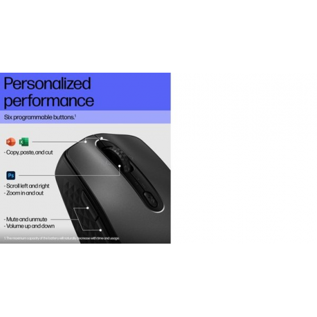 HP 695 - Mouse - Qi-Charging - 7 buttons - wireless - Bluetooth - black - 9