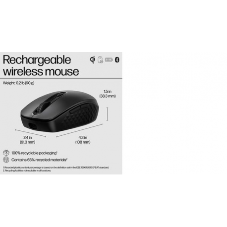 HP 695 - Mouse - Qi-Charging - 7 buttons - wireless - Bluetooth - black - 13