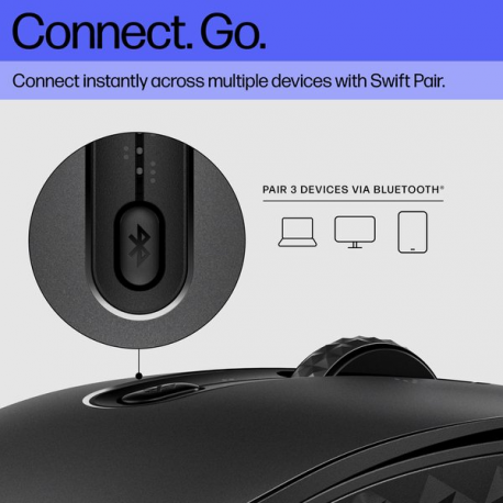 HP 695 - Mouse - Qi-Charging - 7 buttons - wireless - Bluetooth - black - 25