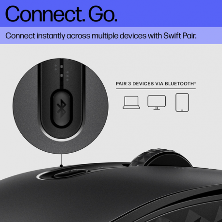HP 695 - Mouse - Qi-Charging - 7 buttons - wireless - Bluetooth - black - 33