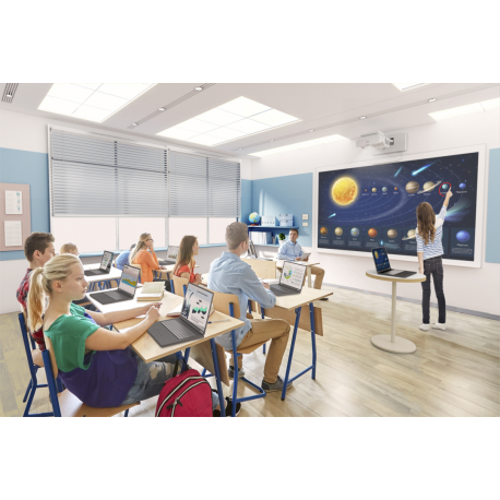 Epson EB-760WI - 3LCD projector - 4100 lumens (white) - 4100 lumens (colour) - WXGA (1280 x 800) - 16:10 - ultra short-throw lens - 802.11a / b / g / n / ac wireless  /  LAN /  Miracast - white - 11