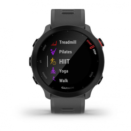 Garmin Forerunner 55 - Sport watch with band - silicone - display 1.04" - Bluetooth, ANT+ - 37 g - monterra grey - 4