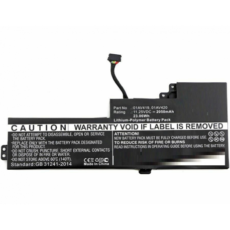 CoreParts - Laptop battery - lithium polymer - 2050 mAh - 23.1 Wh - black - for Lenovo ThinkPad T470 20HD, 20HE, 20JM, 20JN - 0