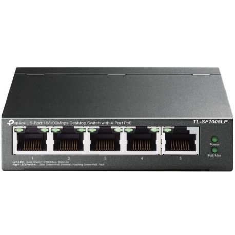 TP-Link TL-SF1005LP - V1 - switch - unmanaged - 5 x 10 / 100 (4 PoE) - desktop, wall-mountable - PoE (41 W) - 0