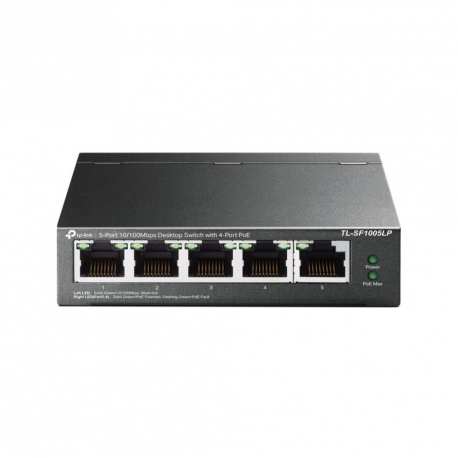 TP-Link TL-SF1005LP - V1 - switch - unmanaged - 5 x 10 / 100 (4 PoE) - desktop, wall-mountable - PoE (41 W) - 1
