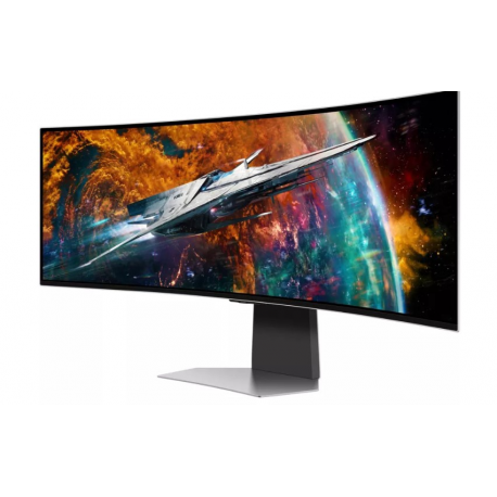 Samsung Odyssey OLED G9 S49CG954SU - G95SC Series - OLED monitor - Smart - gaming - curved - 49" - 5120 x 1440 UWQHD @ 240 Hz - 250 cd / m² - 1000000:1 - DisplayHDR 400 True Black - 0.03 ms - 2xUSB-C, Mini DisplayPort, Micro HDMI, HDMI - speakers - silver - 2