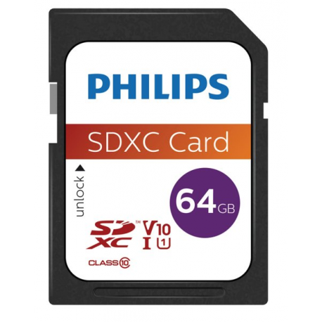 Philips FM64SD55B - Flash memory card - 64 GB - Class 10 - SDXC - 0