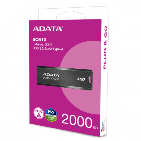 ADATA SC610 - USB flash drive - 2 TB - USB 3.2 Gen 2 - black - 10