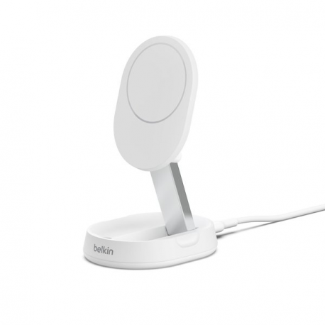 Belkin BoostCharge Pro - Wireless charging stand - magnetic + AC power adapter - 15 Watt - white - 0