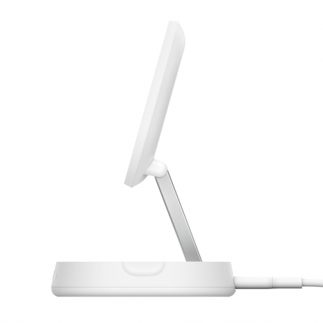 Belkin BoostCharge Pro - Wireless charging stand - magnetic + AC power adapter - 15 Watt - white - 3