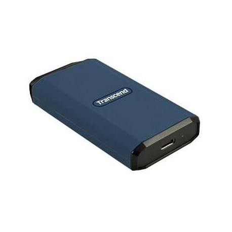 Transcend ESD410C - SSD - encrypted - 2 TB - external (portable) - USB (USB-C connector) - 256-bit AES - dark blue - 0