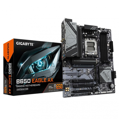 Gigabyte B650 EAGLE AX - Motherboard - ATX - Socket AM5 - AMD B650 Chipset - USB 3.2 Gen 1, USB 3.2 Gen 2, USB-C 3.2 Gen 1 - Gigabit LAN - onboard graphics (CPU required) - HD Audio (8-channel) - 0