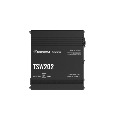 Teltonika TSW202 - Switch - Managed - 8 x 10 / 100 / 1000 (PoE+) + 2 x SFP - DIN rail mountable - PoE+ (240 W) - 0
