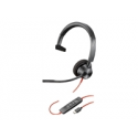 Poly Blackwire 3310 - Blackwire 3300 series - headset - on-ear - wired - active noise cancelling - USB-C - black - UC certified