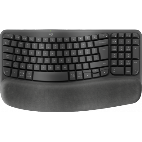 Logitech Wave Keys - Keyboard - wireless - 2.4 GHz, Bluetooth LE - QWERTY - US International - graphite - 0