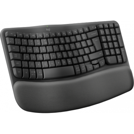 Logitech Wave Keys - Keyboard - wireless - 2.4 GHz, Bluetooth LE - QWERTY - US International - graphite - 1