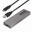StarTech.com USB-C 10Gbps to M.2 NVMe or M.2 SATA SSD Enclosure, Tool-free M.2 PCIe / SATA NGFF SSD Enclosure, Portable Aluminum Case, USB Type-C & USB-A Host Cables, For 2230 / 2242 / 2260 / 2280 - Works w / Thunderbolt 3 (M2-USB-C-NVME-SATA) - Storage enclosure - M.2 - M.2 Card (PCIe NVMe & SATA) - USB-C 3.2 (Gen 2) - space grey
