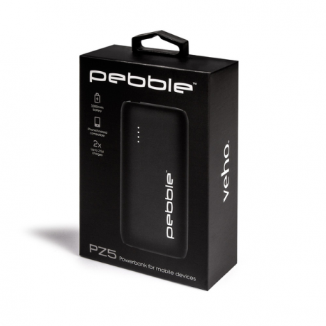 Veho Pebble PZ5 - Power bank - 5000 mAh - 37 Wh - 3 A (USB-C) - on cable: USB-C - 6