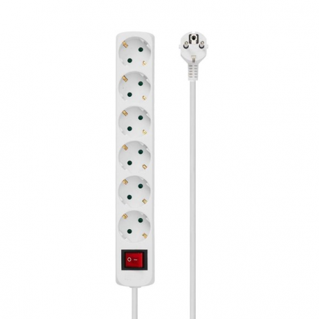 6-way Schuko Socket 3M White - 1