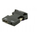 MicroConnect - HDMI adapter - HDMI female to HD-15 (VGA), stereo mini jack - black - thumbscrews