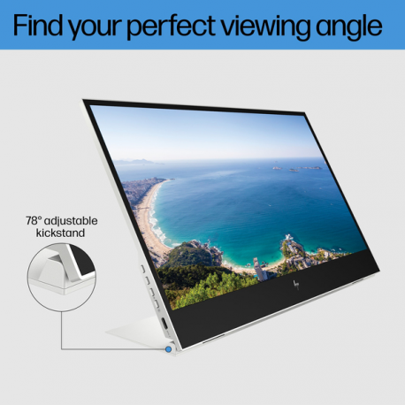 HP E14 G4 - LED monitor - 14" - portable - 1920 x 1080 Full HD (1080p) @ 60 Hz - IPS - 400 cd / m² - 800:1 - 5 ms - 2xUSB-C - sliver stand - for HP EliteBook 745 G5, 830 G5, 830 G6, 840 G5, 840 G6 - 24