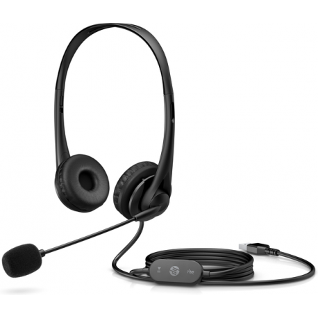 HP G2 - Headset - on-ear - wired - USB - shadow black - for OMEN by HP Laptop 16; Victus by HP Laptop 16; Laptop 15; Pavilion Plus Laptop 14 - 5