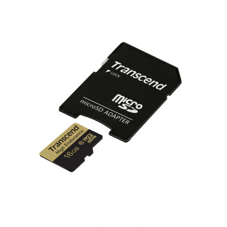 Transcend High Endurance - Flash memory card (microSDHC to SD adapter included) - 16 GB - UHS-I U1 / Class10 - SDHC - 1